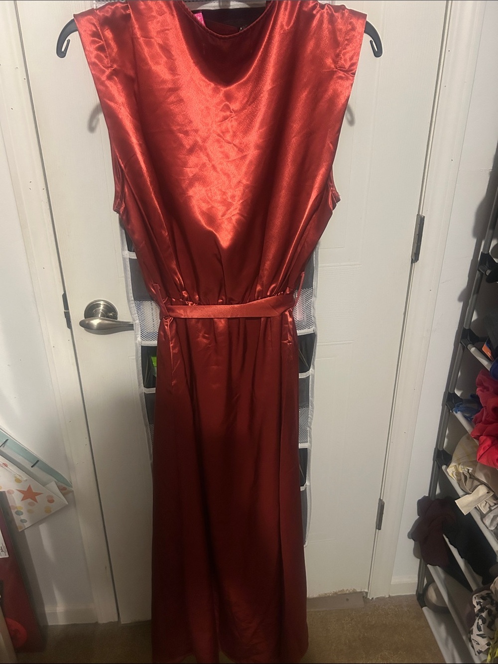 bishop + young Red Satin Midi Dress - Picture 3 of 3